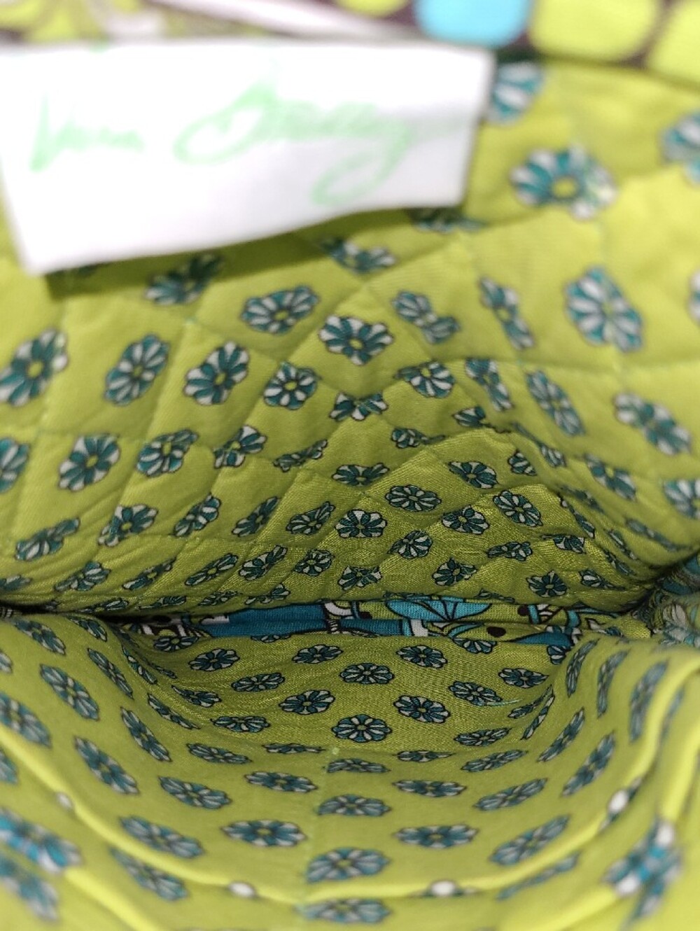 Vera Bradley Teal Yellow Paisley Crossbody - Picture 6 of 7
